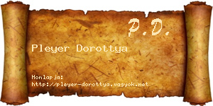 Pleyer Dorottya névjegykártya